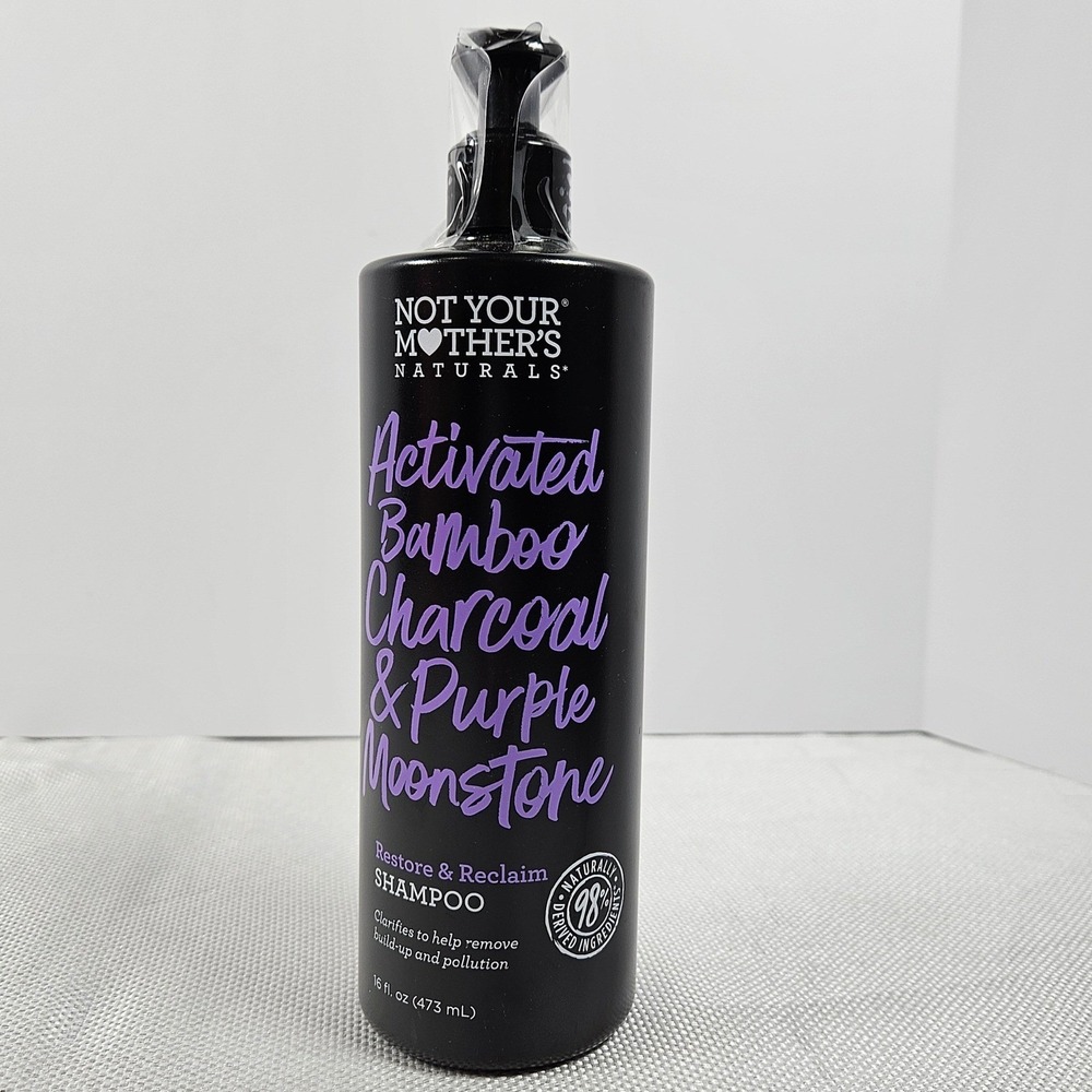 Not Your Mothers Naturals Activated Bamboo Charcoal Purple Moonstone Shampoo 16z